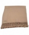 CJ Apparel Solid Color Design 100% High Grade Wool 2 Ply Shawl Pashmina Scarf NEW - Brown - CP12F62Z0XZ