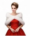 SK Studio Bridal Wraps Faux Fur Shawl Wedding Bolero Wedding Jacket Winter Wedding Coat - White - C712N0BAZY3