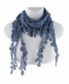 Silver Fever Elegant Vintage Skinny Lace Scarf - Navy Blue - CI12F6S0GTH