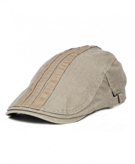 TS 100% Cotton Men's Gatsby Cap newsboy IVY Hat - Beige - CP11X4WMGCX