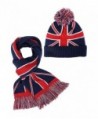 British Flag Ribbed Knit Beanie Hat & Scarf Unisex Matching Set - C2128O8TG1F