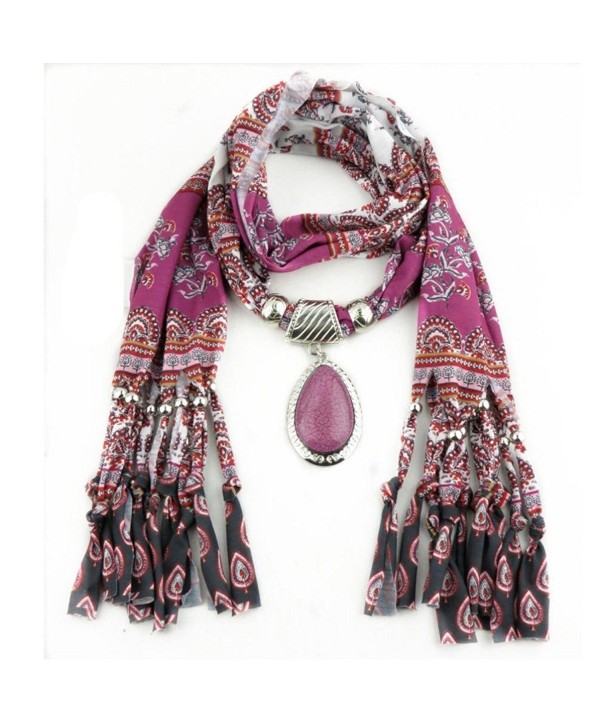 XUANOU Women Tassel Scarf With Elegant Rhinestone Pendant Scarves - C812N7F0CJ4