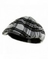 Black & White Plaid Soft Winter Ivy Ascot Cabbie Golf Cap - C112BDF6QA9