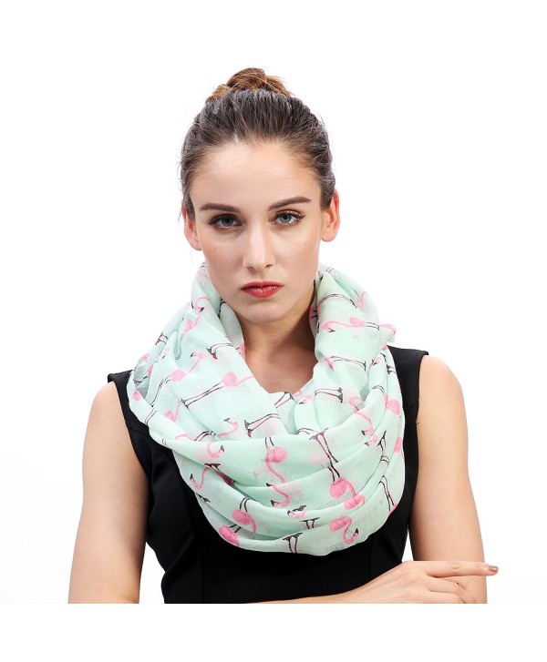 Lina & Lily Flamingo Print Women's Infinity Loop Scarf - CK11YQTJT2N