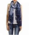 iB-iP Women's Blue-White Porcelain Print Gorgeous Lightweight Long Fashion Scarf - Royal - C411R17E0PX