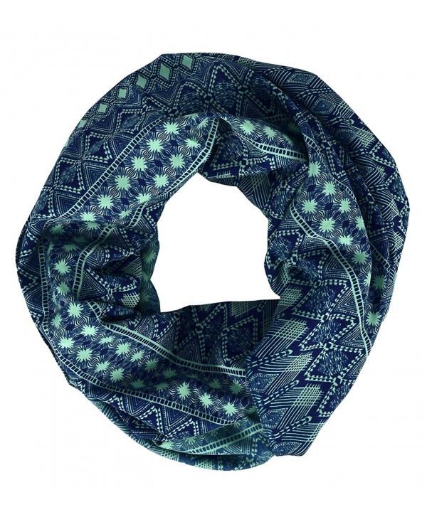 Peach Couture Tribal and Aztec Prints Light Weight Infinity Loop Scarves - Teal - C512K9DU2JX