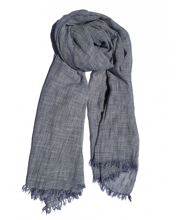 Colby&Co 100% Pure Natural Cotton- No Synthetic Fibers- Unisex- Scarves - Multi Colors/Styles - Heather Blue - CS185ESHWKK