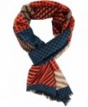 Sakkas Samna Long Stripe Patterned Warm UniSex Cashmere Feel Scarf - Brown / Orange - CB12LBF9R1H