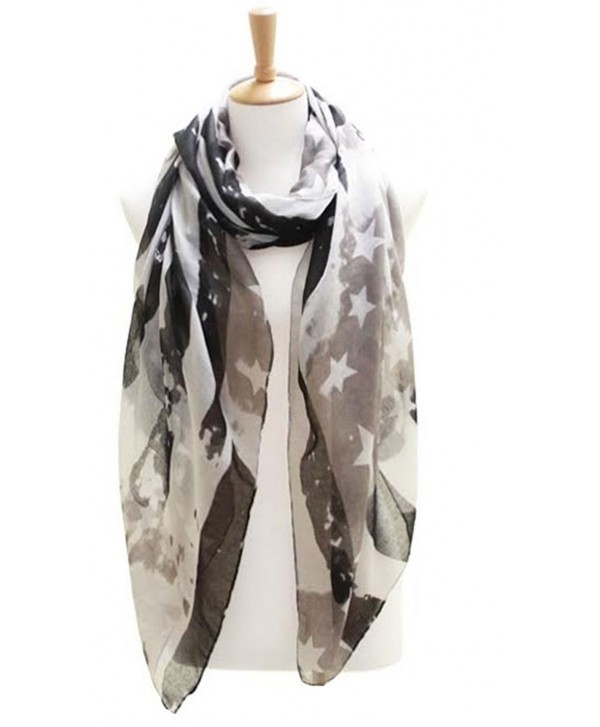 Knitting Factory Women's USA Flag Theme Vintage Kimono Shawl Selection - SCARF LOF082BK - CW12J11XXIL