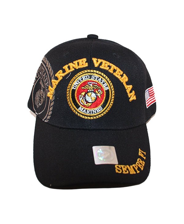 U.S. Marine Corps Patriot Baseball Caps - Marine Veteran Gold - CA11KX6SAPT