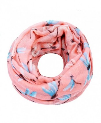 ZQY Ladies' Fashion Dragonfly Printed Long Scarf Super Soft Shawl for Spring Summer Autumn - Pink - CR189ZNOKN3