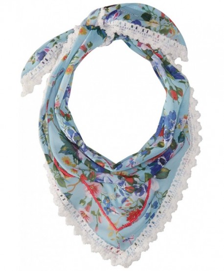 Steve Madden Women's Dolce Floral Triangle Neckerchief - Blue - C312NV6CI2S