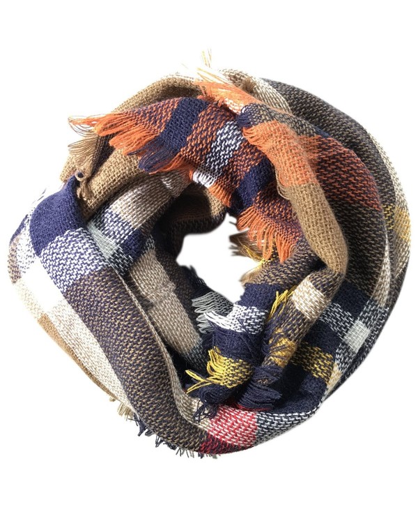 Lanzom Fashion Women Colorful Plaid Warm Scarf Lovely Winter Infinity Circle Loop Scarf - Style 4 - CL18646HYIQ