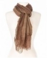 Noble Mount Lace Border Spring Scarf - Brown - CJ11SZ7O9RH