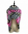 Women's Plaid Blanket Winter Scarf Warm Cozy Tartan Wrap Oversized Shawl Cape For Women - B33 - CQ186EG029S