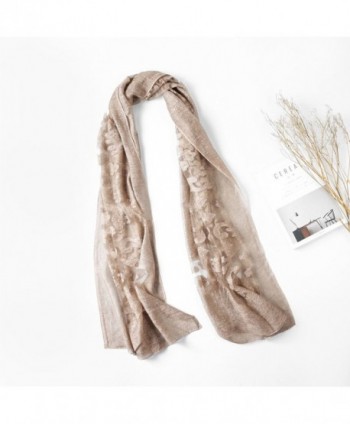 Embroidered Floral Scarves 65175cm 02 RoseBrown