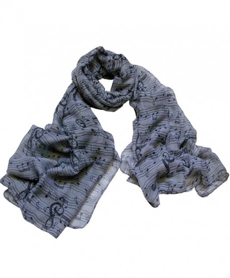 Music Print Viscose Scarf CSJ-L-33 - GY - C611PSOFRNZ