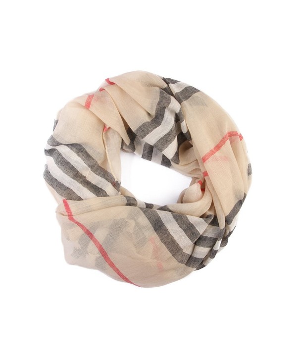 Designer Inspired Infinity Scarf - Light Khaki - CJ187786AL5