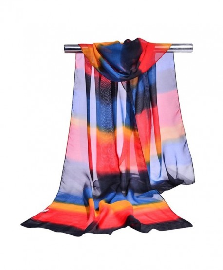 GERINLY Sheer Chiffon Scarves Womens Summer Ombre Dyeing Scarf - Color2 - CE183OAN0T7