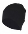 Folie Co. Double Layer Winter Knit Acrylic Beanie Hat w/Magic Stretch - Snug Skully Cap - Black - CF12MA41H50