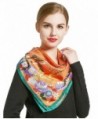 Silk Scarf Head Scarf Hip Scarf Large Satin Square Hair Scarfs for Fashion Women - Orange - CC188ZG6MKO