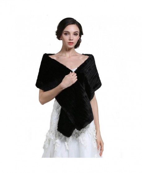 Aukmla Women's Fur Shawls and Wraps for Wedding Bride - C412MFGUJSB