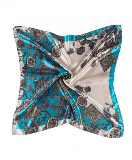 Womail Women Lady Printed Square Scarf Head Wrap Kerchief Neck Satin Shawl - Blue a - CJ186GQ5TTG