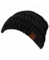 Funky Junque's C.C. Trendy Warm Chunky Soft Marled Cable Knit Slouchy Beanie - Black (23) - CF125MC6OWP