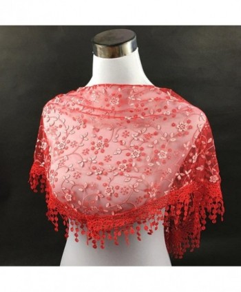 Iusun Tassel Burntout Triangle Mantilla in Wraps & Pashminas