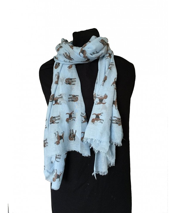 Pamper Yourself Now Women's Beagles Long Scarf - Blue - CA12I83Y1WZ