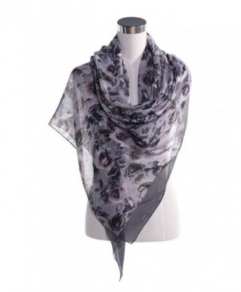 Niaiwei Elegant Floral Print Women Scarf Shawl - Pink - C91853CIQM0