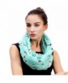 Lina & Lily Penguin Print Infinity Loop Women's Scarf - Mint Green - C3184RQS6O7