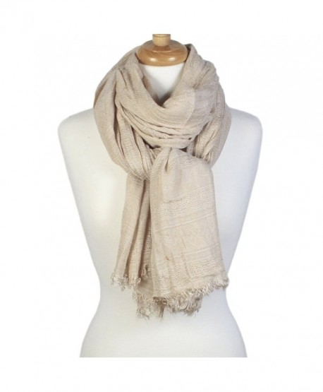 Scarfand's Unisex Colors Acrylic Winter Scarf/Shawl - Beige - CK12MZTCWBP