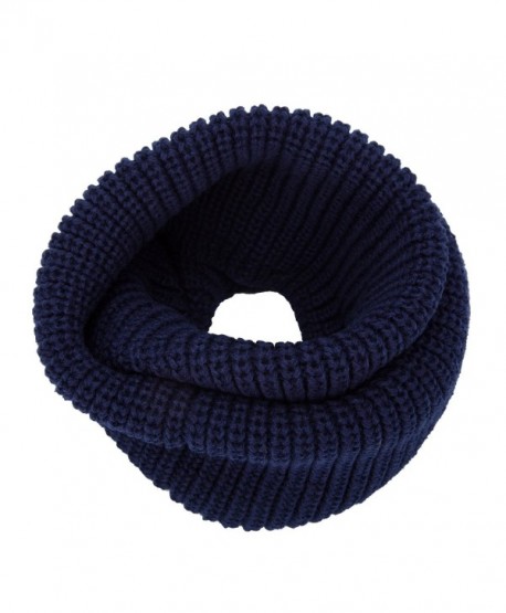 YCHY Women's Soft Thick Knitted Scarf Winter Warm Wrap Circle Loop Infinity Scarves - Navy Blue - C512N2LGR5L
