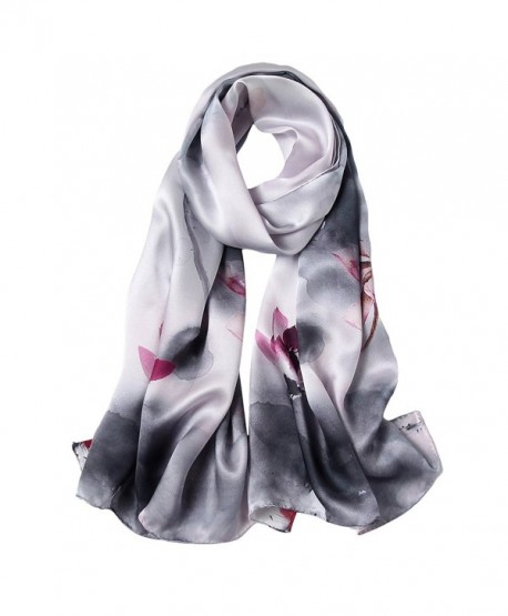 STORY OF SHANGHAI Womens Luxury Silk Satin Scarf Ladies Floral Shawl Wraps - 6 - CE186QC600D