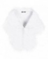 Pulula WISREMT Women's Elegant Faux Fur Shawl Wrap Shrug Fur Stole Wedding Bridal Evening Cover Up - White - CM188YSMCC4