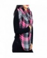 Basketweave Fringed Infinity Scarf Pink in Cold Weather Scarves & Wraps