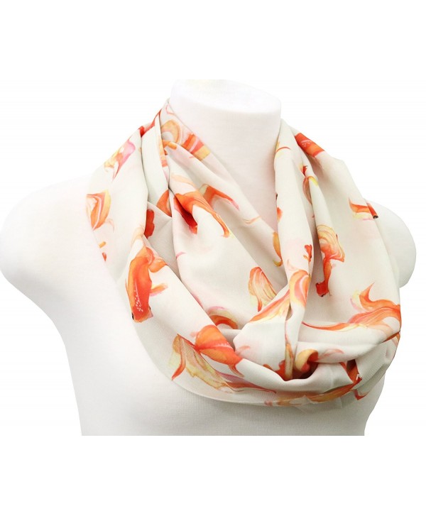 Goldfish infinity scarf beige loop scarf Birthday gift for her anniversary present - CV186R25K9I