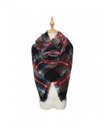 Women's Trendy Plaid Scarfs Warm Fall Soft Blanket Cozy Tartan Wrap Shawl - Style 08 - CA187AK3Q98