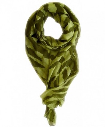 Peach Couture Zebra Print Trendy Animal Print Fashion Graphic Shawl Wrap Scarf - Green Forest Green - CA11L1OEKRZ