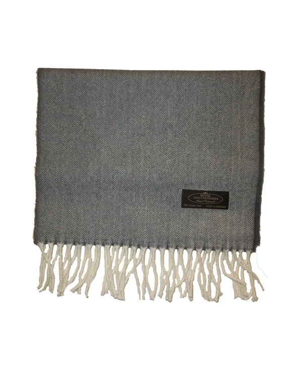 Handmade 100% Cashmere Scarf- Blanket Scarf- Shawl - Grey - CT187O6C6DY