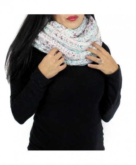 Chunky Knitted Infinity Scarf Blended Pastel Color - Green - CP125VM1WWD