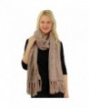 CC 2tone Mix Knit Soft Super Chunky Thick Long Big Large Cowl Fringe Scarf - Rose - CI186AZC4GN