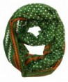 Peach Couture Chic Polka Dot And Chevron Sheer Infinity Loop Scarf - Green - CI11UQATOHF