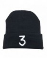 Chance 3 Wang Warm Winter Hat Knit Beanie Skull Cap Embroidered Soft Headwear Unisex - Black - C21880C2T0A