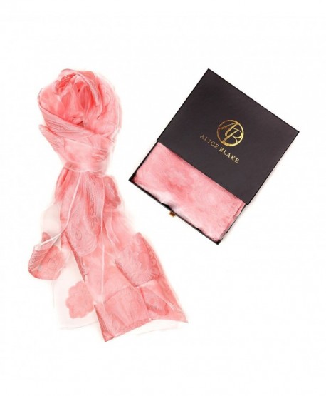 Alice Blake Becca Sheer Burnout Floral Pattern Scarf Shawl Wrap w/ FREE Gift Box - Pink More Burnout - C0182DZA9MK