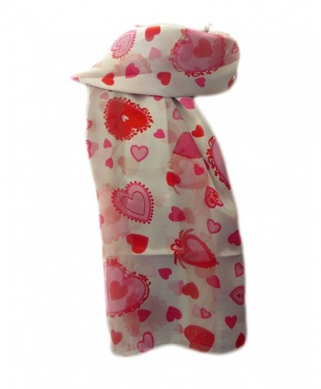 New Company Womens Valentines Day Hearts Scarf - White - One Size - CR11IUGECD9