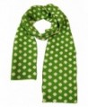 Couver Womens Ladies Dots Long Warm Winter Reversible Scarves - Lime Green / White - CX11TBB94N5