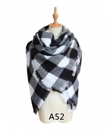 YOUNG RONG Women's Stylish Warm Blanket Long Scarves Grid Winter Large Scarf - A52 - CV186UKGZAL