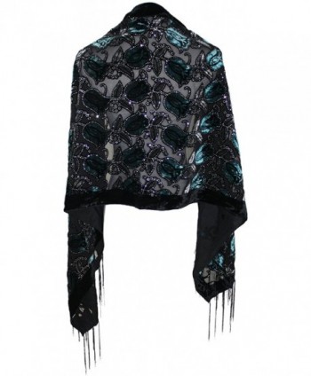 Ted and Jack - Exotic Velvet Burnout Brocade Scarf - Teal - CB12MA1IVVG